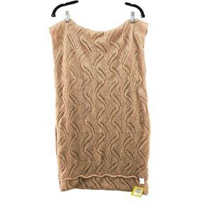 NWT BP Nordstrom Lightweight Infinity Scarf Womens Tan Open Knit Pointelle